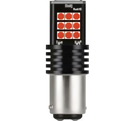 Лампа светодиодная AIRLINE P21/5W (BAY15D) PLUS, 1200K (Красный), 12В, 4Вт, 24LED, Биполярная (10 шт.) AEAR156 1