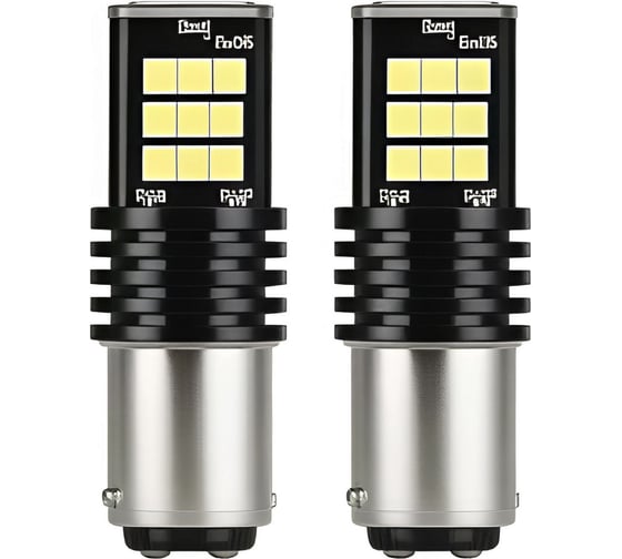 Лампа светодиодная AIRLINE P21/5W (BAY15D) PLUS, 6000K (Белый), 12В, 4Вт, 24LED, Биполярная, комплект 2 шт. AEAR153 1