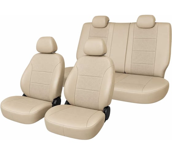 Чехлы на сиденья Defly Toyota Camry (XV40), 2006-2011, экокожа бежевая Ty11-6K 1