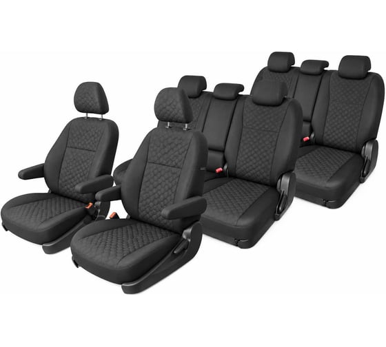 Чехлы на сиденья Defly Toyota Wish (XE20), 2009-2017, 7 мест, жаккард премиум Ty64-7-2Prem 1