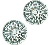 Колпаки LION ПАУЭР R14, серебристо-черный, комплект 2 шт. LW1416