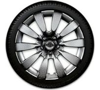Колпаки LION ТОРНАДО R16, серебристо-черный, карбон, комплект 2 шт. LW1621