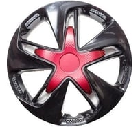 Колпаки LION СУПЕР АСТРА R15, бордово-черный, карбон, комплект 2 шт. LW1533