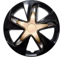 Колпаки LION СУПЕР АСТРА R14, черно-золотой карбон, комплект 2 шт. LW1447