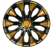 Колпаки LION ВОЛТЕК R15, золотисто-черный, карбон, комплект 2 шт. LW1549