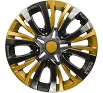 Колпаки LION ЛИОН R13, золотисто-черный карбон, комплект 2 шт. LW1361