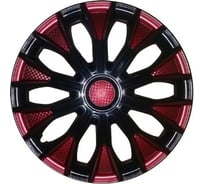 Колпаки LION ВОЛТЕК R15, бордово-черный, карбон, комплект 2 шт. LW1548