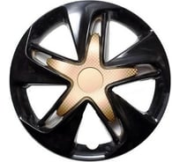 Колпаки LION СУПЕР АСТРА R16, черно-золотой, карбон, комплект 2 шт. LW1619