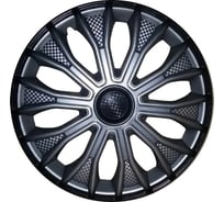 Колпаки LION ВОЛТЕК R14, черный глянец карбон, комплект 2 шт. LW1461