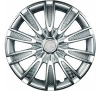 Колпаки LION ТОРНАДО R15, серебристый, карбон, комплект 2 шт. LW1524