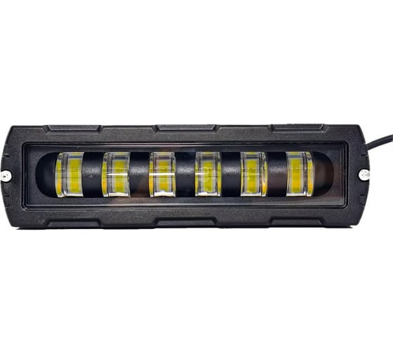 Фара светодиодная прямоугольная Airline PRO МП-серия 6LED, дальний свет (белый + желтый), 18Вт, 160x45x50мм, 12/24В ALED200