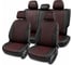 Чехлы для Hyundai Solaris II/Kia Rio IV 2017-2022/Solaris HS 2022-> седан PSV Статус Тройка Comfort/Prestige, дел. спинка, черные, отстрочка красная 139282 1