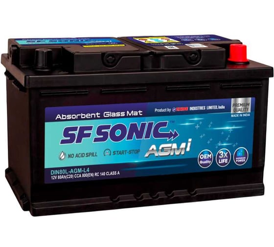 Аккумулятор SF Sonic AGM 6СТ-80.0 DIN80L-AGM-L4