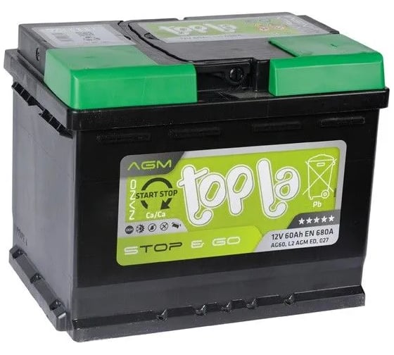 Автомобильный аккумулятор Topla AGM Stop&Go 6СТ-60.0 114060/1000256/1031599