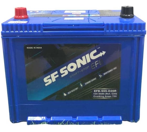 Аккумулятор автомобильный SF Sonic EFB 6СТ-80.1 (95D26R) EFB-S95-D26R