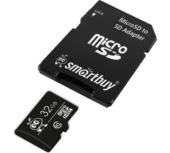Карта памяти Smartbuy micro SDHC 32GB Class 10 UHS-I с адаптером SD SB32GBSDCL10-01