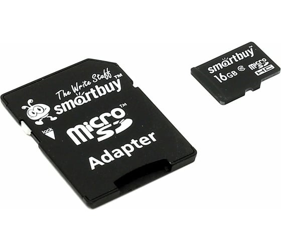 Карта памяти Smartbuy micro SDHC 16GB Сlass 10 UHS-I с адаптером SD SB16GBSDCL10-01