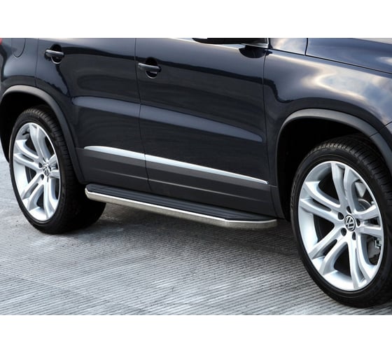 Пороги на автомобиль Rival Premium для Volkswagen Tiguan I 2007-2017 г.в., 173 см, 2 шт., алюминий A173ALP.5802.2