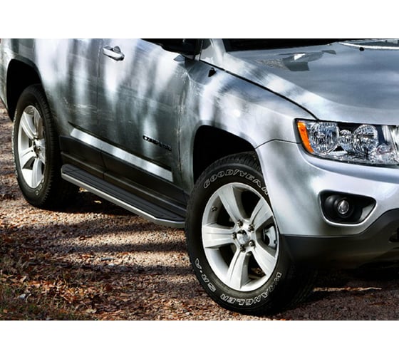 Пороги на автомобиль Rival Premium для Jeep Compass I рестайлинг 2010-2015 г.в., 173 см, 2 шт., алюминий A173ALP.2702.1