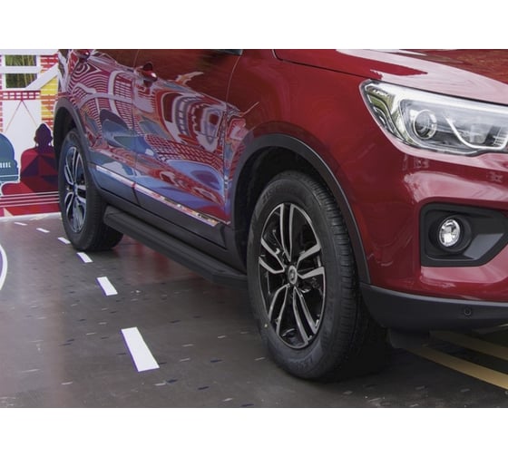 Пороги на автомобиль Rival Premium-Black для Lifan X70 2017-н.в., 173 см, 2 шт., алюминий A173ALB.3305.1