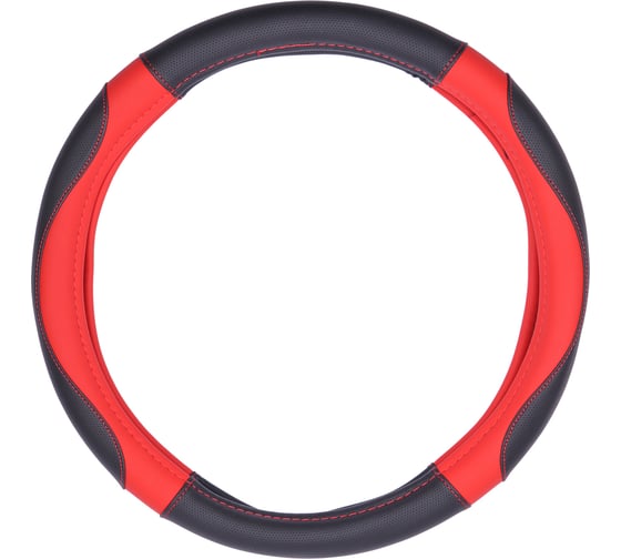 Чехол на руль DSV полиуретан, Black+Red, М R99207