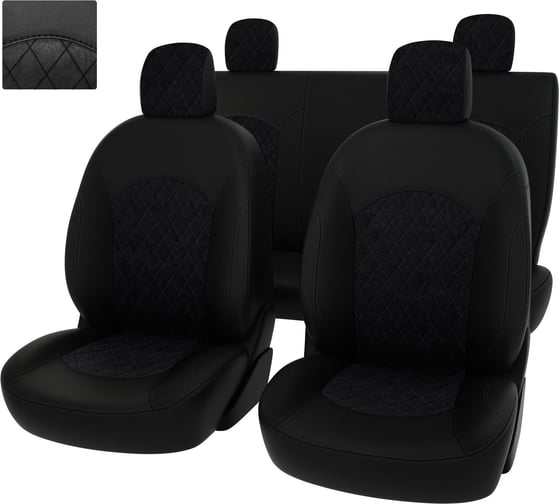 Чехлы PSV для Renault Logan/Sandero Stepway 2012, деленная спинка ромб 132615