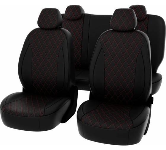 Чехлы PSV для Skoda Octavia А7 2013-2020 Active Ambition без заднего подлокотника, ромб 134694 1