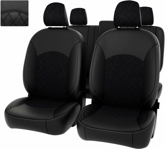 Чехлы PSV для Renault Duster I 2015-2021 рестайлинг Expression, деленная спинка ромб 132354 1