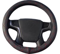 Оплетка A2DM экокожа, размер М, спонж, черный, красный ромб 107732