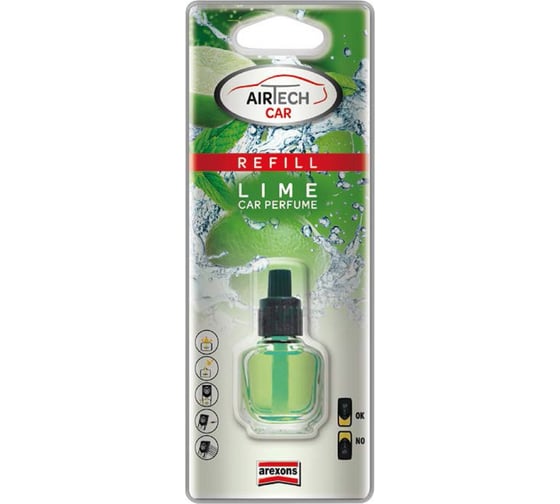 Сменный блок AREXONS Airtech Car Perfume LIME REFILL лайм, 7 мл 1425 1