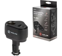 Разветвитель прикуривателя AIRLINE 1 гнездо + Type-C PD + 1USB, 2.4 A, 30 Вт PRO AEBD033