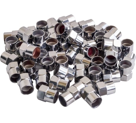 Колпачки на шинный вентиль Airline шестигранные, пластик, цвет хром, 60 шт. AVC-60-03