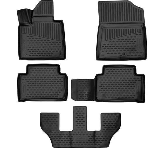 Коврики в салон Element 3D для KIA Sorento IV 2020- г.в., внедорожник, 7 мест, 5 шт. 3DA59061210 1