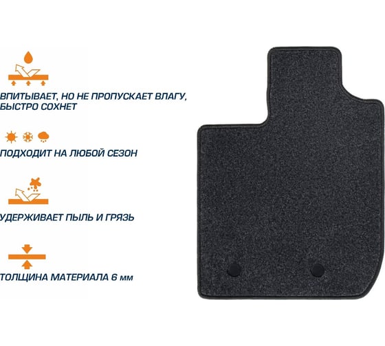 Текстильные коврики в салон AutoFlex Standard для Лада Веста SD/SW 2015- г.в./Веста Кросс SD/SW 2017- г.в. 4600101