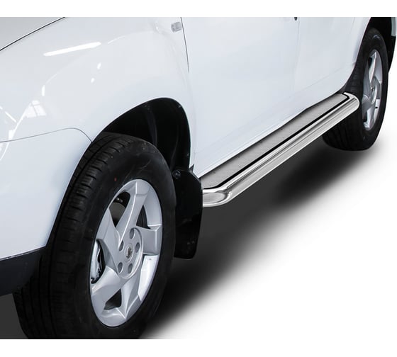 Пороги Rival Эстонец для Renault Duster I рестайлинг 2015-н.в., нерж. сталь, 2 шт. R.4703.007