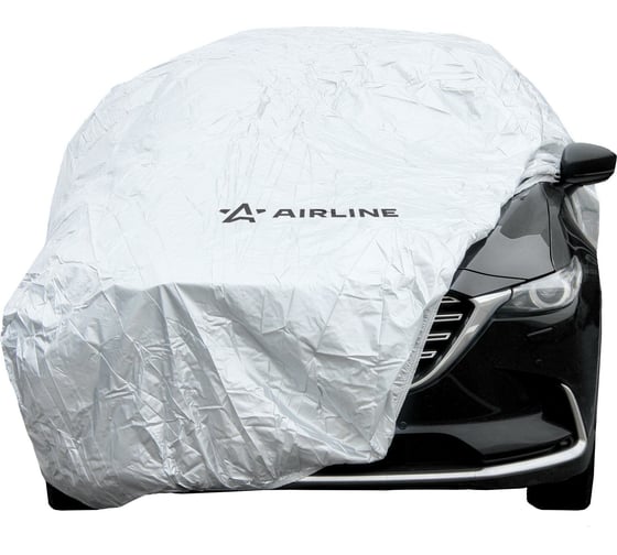 Чехол-тент на автомобиль Airline защитный, XL, 510х195х150 см, молния для двери, универсальный, серый AC-FC-04