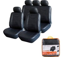 Чехлы для сидений AIRLINE CONSUL универсальные, 11 предметов, искусственная кожа, черный ACS-UEL-06