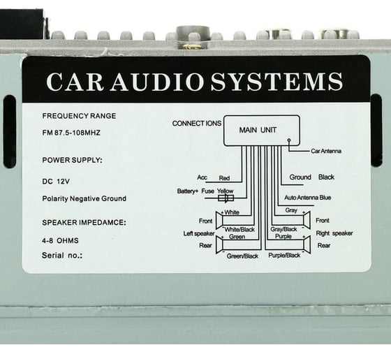 Автомагнитола Cartage USB, MP3, AUX, MicroSD, 100 Вт, LT-9 5464505