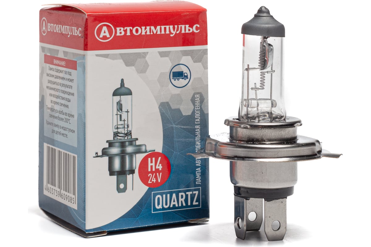 Галогенная автолампа autoimpuls quartz h4, 24 в, 75/70w, p43t 09.1753