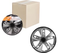 Колесные колпаки Airline Супер Астра + 13", серебристо-черный, карбон, комплект 2 шт. AWCC-13-20