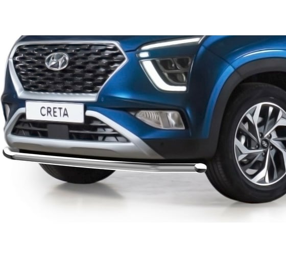 Защита переднего бампера Rival d57 для Hyundai Creta II 2021-н.в., нерж. сталь R.2315.001