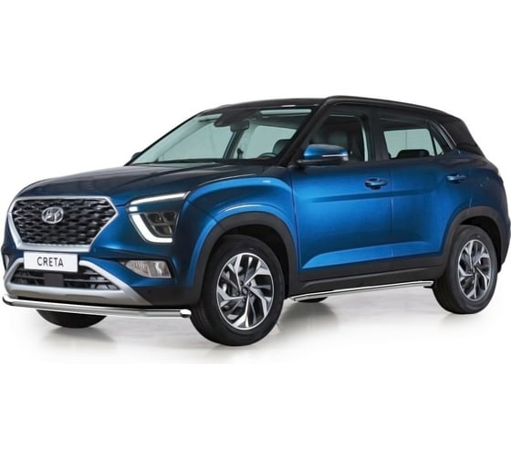 Защита переднего бампера Rival d57 для Hyundai Creta II 2021-н.в., нерж. сталь R.2315.001