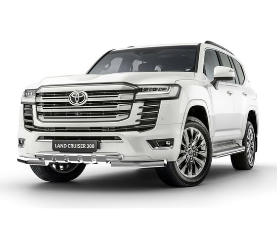 Защита переднего бампера Rival d76+d57 с проф. ЗК для Toyota Land Cruiser 300 70 Anniversary 2021- R.5727.001