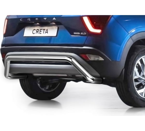 Защита заднего бампера Rival d57 скоба для Hyundai Creta II 2021-н.в., нерж. сталь R.2315.004