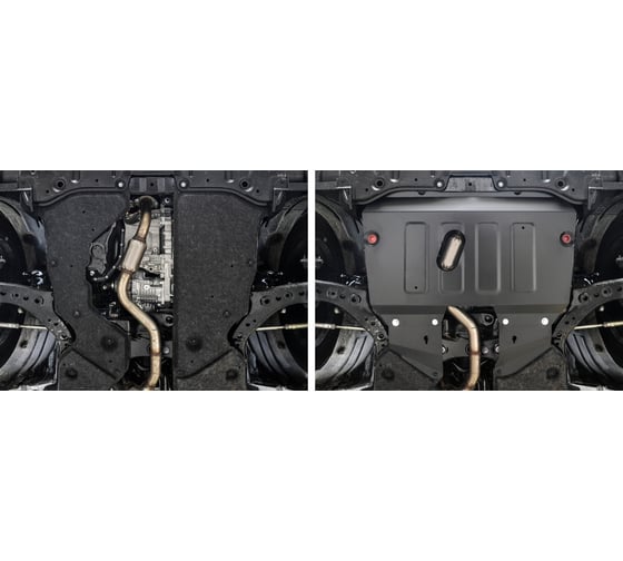 Защита картера и КПП АвтоБроня для Toyota Highlander U70 2020- г.в., штампованная, сталь 1.8 мм 111.09549.1