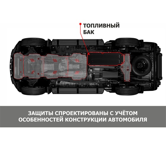 Защита топливного бака АвтоБроня Chery Tiggo 7 Pro/Max/8/Pro/Exeed LX/Xcite X-Cross 7 111.00924.1