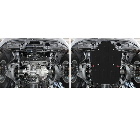 Защита радиатора и картера АвтоБроня для Toyota Land Cruiser 300 без KDSS 2021- г.в., ST 1.8 мм 111.09551.1