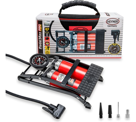 Ножной насос Heyner двухцилиндровый с манометром PEDAL MAX PRO 22500N