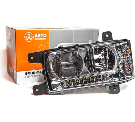 Блок-фара АВТОЭЛЕКТРИКА (12081) КАМАЗ-6520/6511/4308, левая, с ДХО Н/О 09.2087
