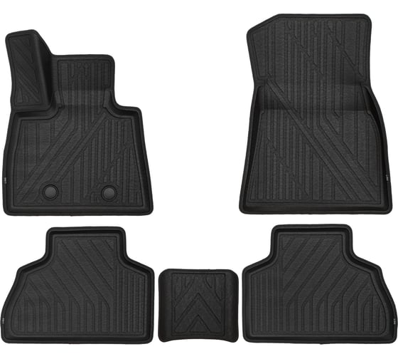 Коврики 3D KVEST для BMW X5, 2018-н.в., кроссовер, 5 шт. (полиуретан, черный) 3D02008210k